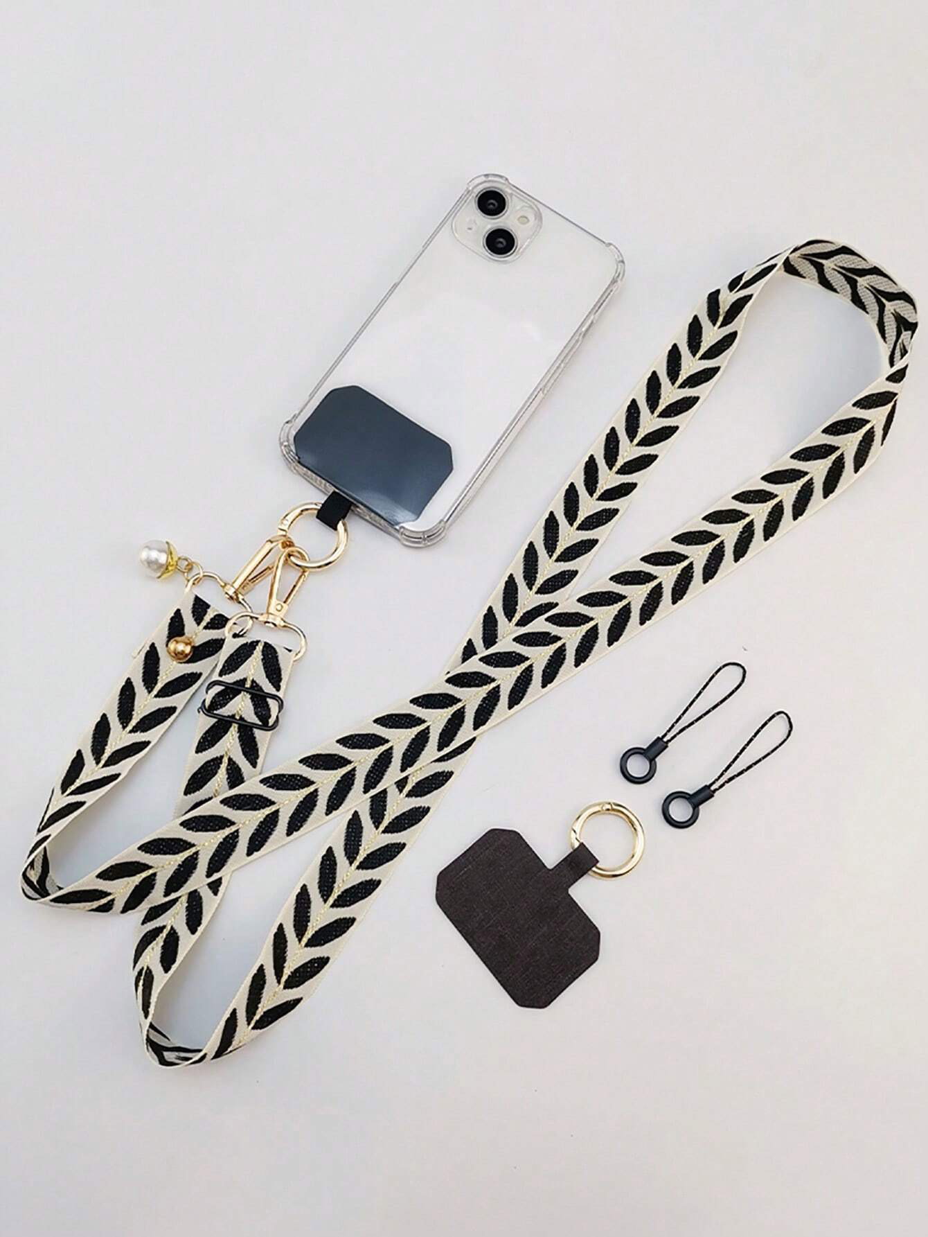 Twisted leaves design phone strap_0
