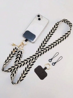 Twisted leaves design phone strap