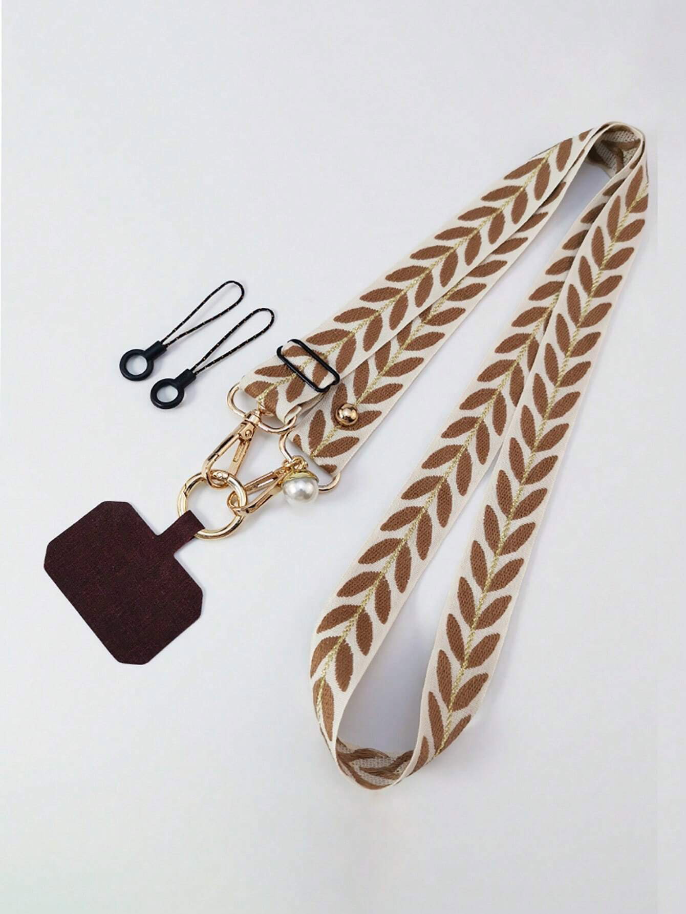 Twisted leaves design phone strap_1