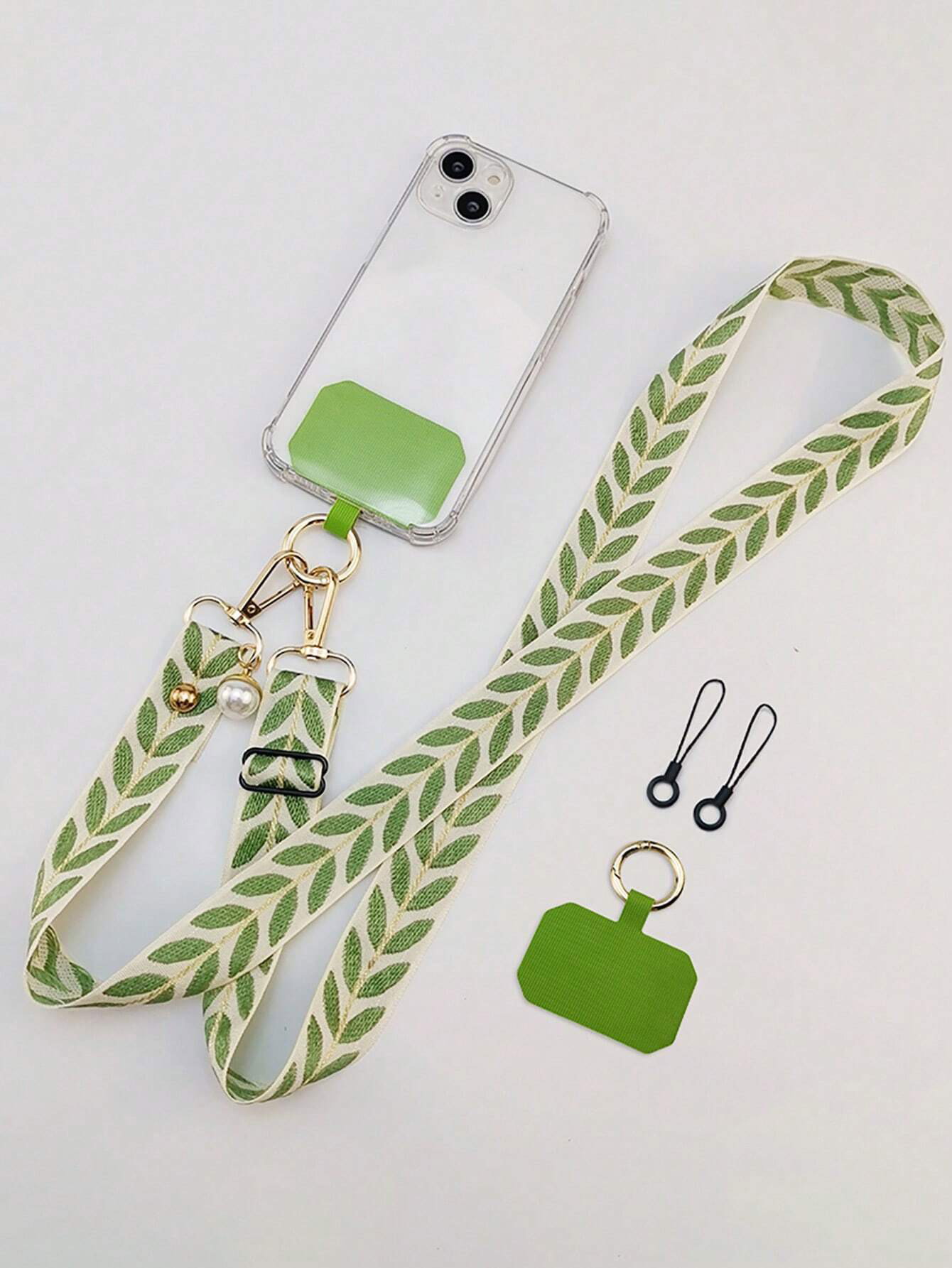 Twisted leaves design phone strap_3