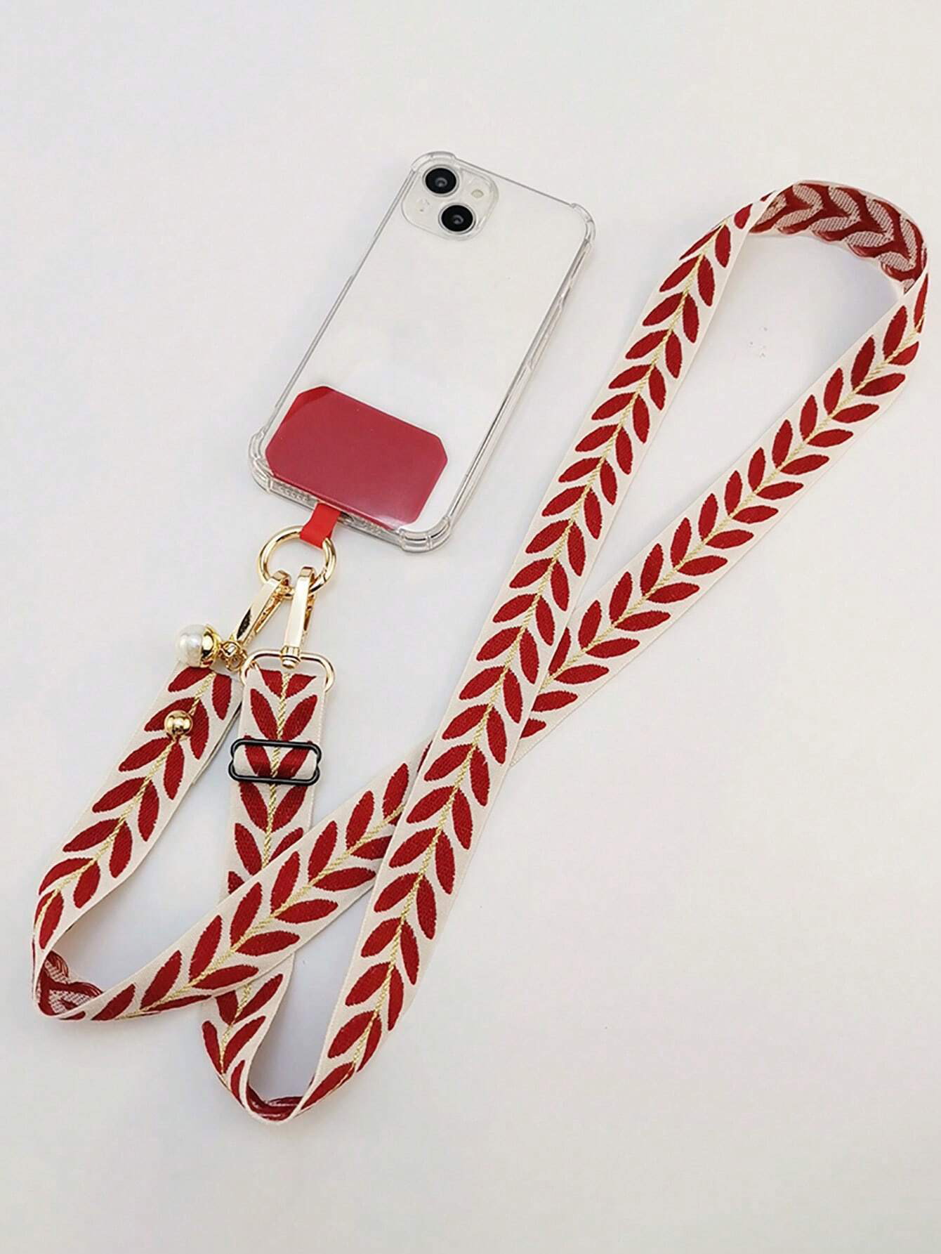 Twisted leaves design phone strap_4