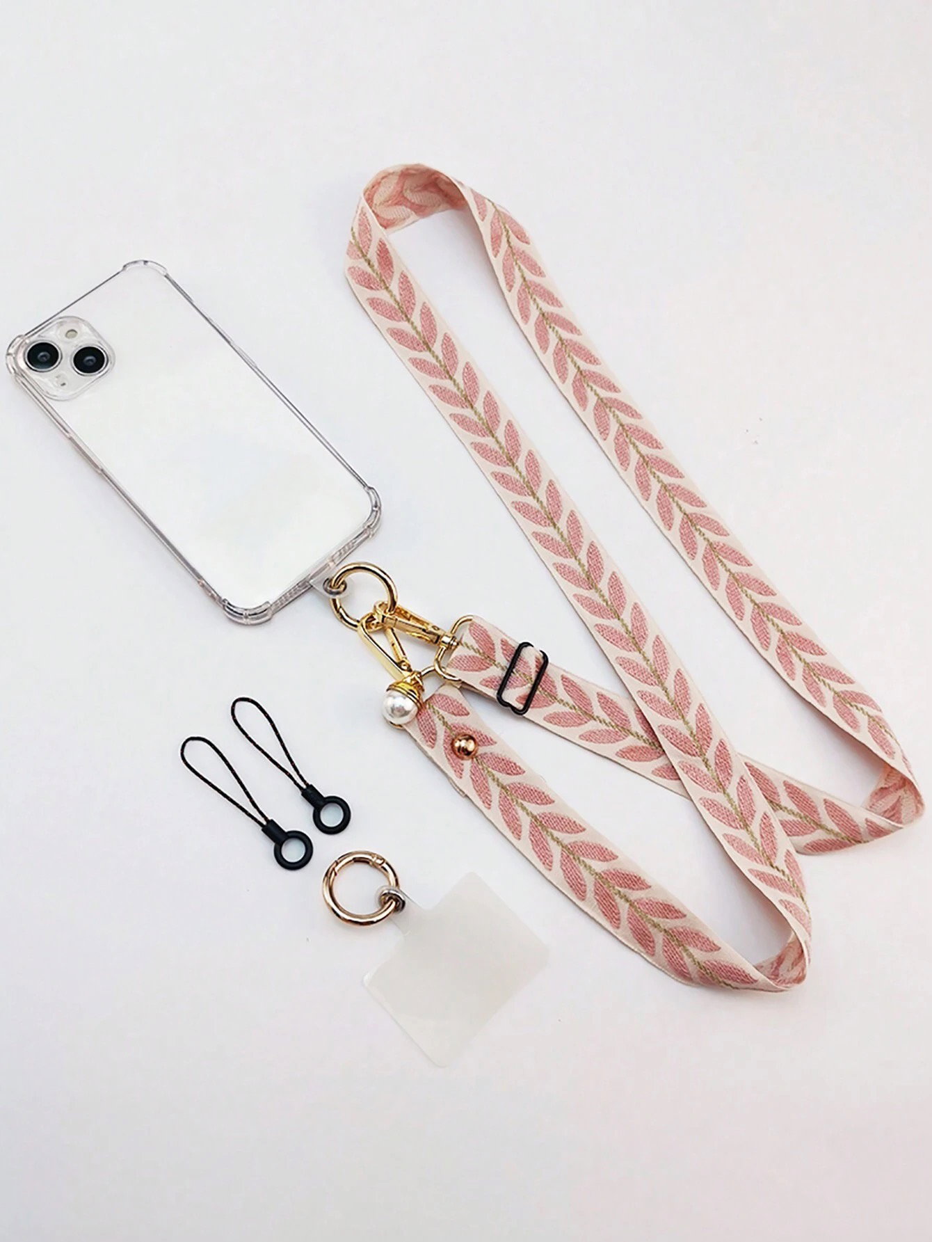 Twisted leaves design phone strap_2