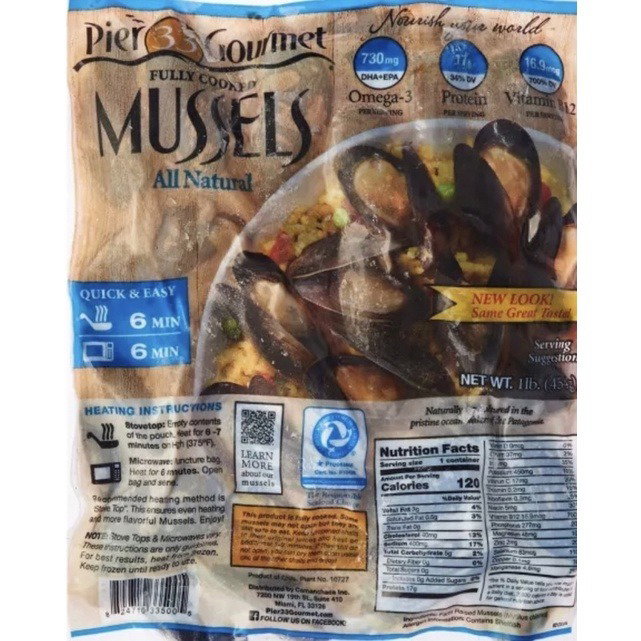 Whole Shell Black Mussel (454g) _1
