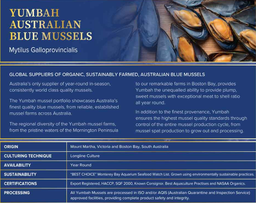 Australian Yumbah Blue Mussels (1kg)