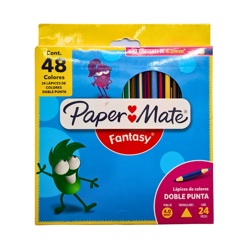 Colores Paper Mate 24pza. (doble punta) 24=48pza. triangular