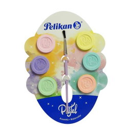 Acuarelas pelikan 6 pastillas colores pastel base de cartón 
