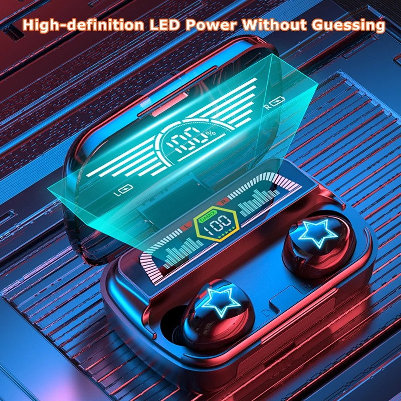 Wireless Headphones LED With Power Bank function Compatible-Bluetooth 5.3 Hifi Sports Headset for Mobile Phone PC Laptop_1