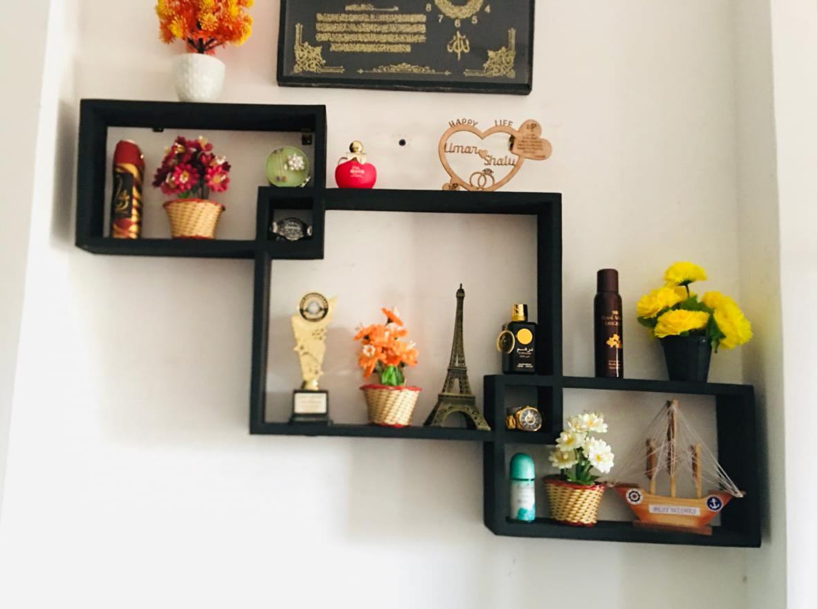 3PCS SQ Wooden Intersecting Floating Wall Shelves_0