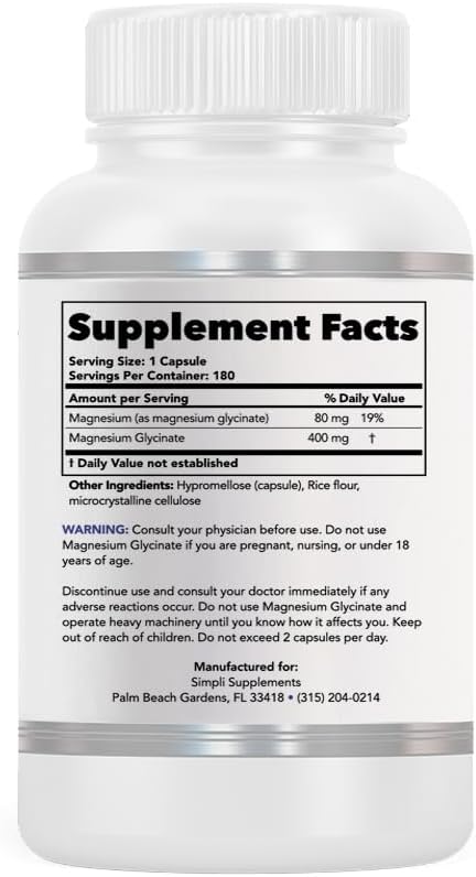 Glicinato de magnesio 400 mg 180 cápsulas (apto para veganos, fabricado en Estados Unidos, sin gluten, sin OMG)_1