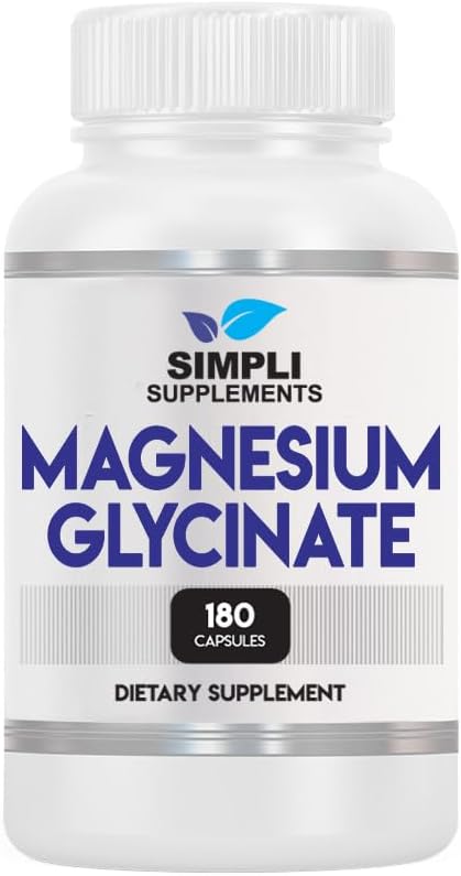 Glicinato de magnesio 400 mg 180 cápsulas (apto para veganos, fabricado en Estados Unidos, sin gluten, sin OMG)