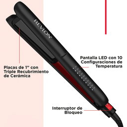 Plancha Revlon SmoothStay con infusión de aceite de coco.