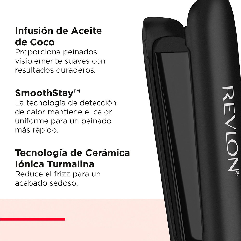 Plancha Revlon SmoothStay con infusión de aceite de coco._1