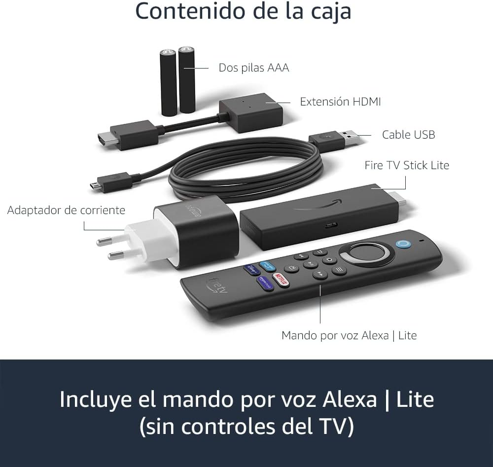 Fire TV Amazon Stick Lite con mando por voz Alexa | Lite (sin controles del TV), streaming HD_1