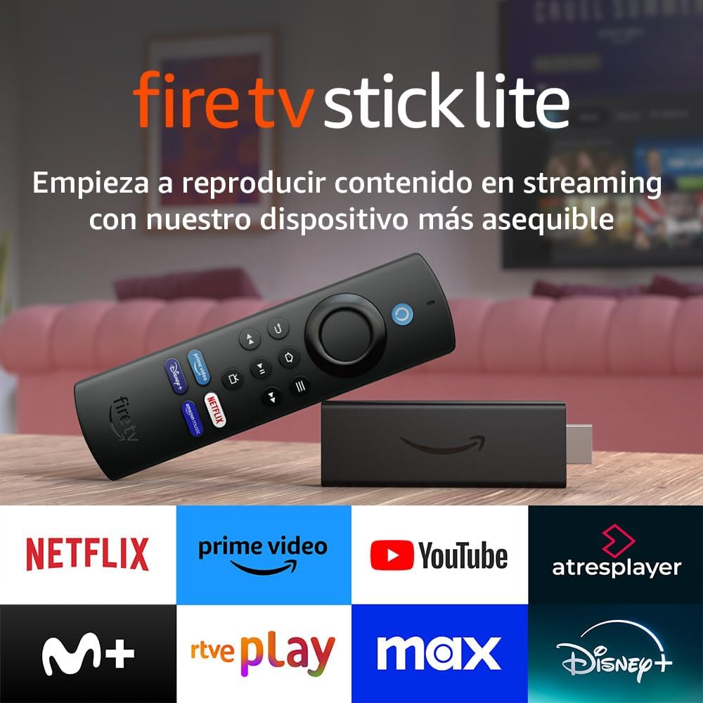 Fire TV Amazon Stick Lite con mando por voz Alexa | Lite (sin controles del TV), streaming HD_0