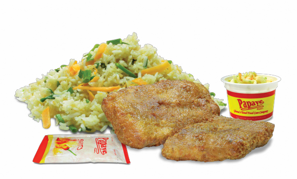 Fried Fish Rice with Coleslaw