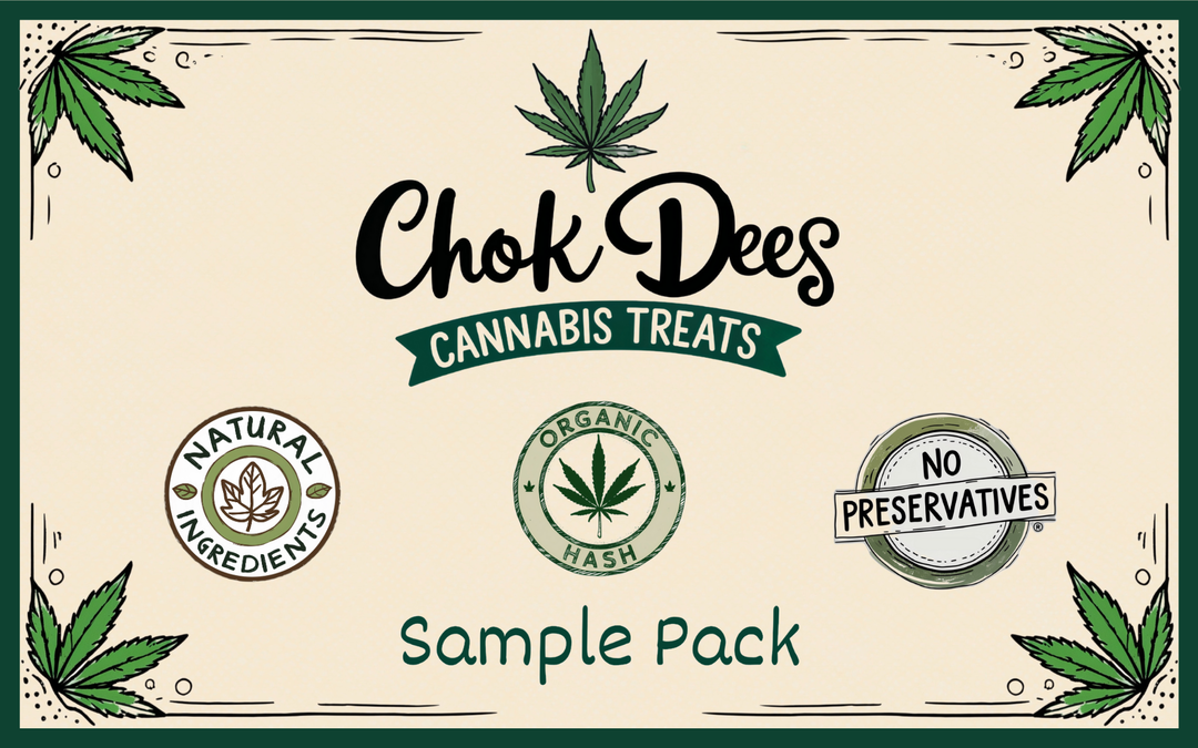 Sample Pack / ชุด ขนาดทดลอง (1x Chocolate bar, 1x Brownie, 1x Cookie, 1 Jar of Gummies, 1g of Hash