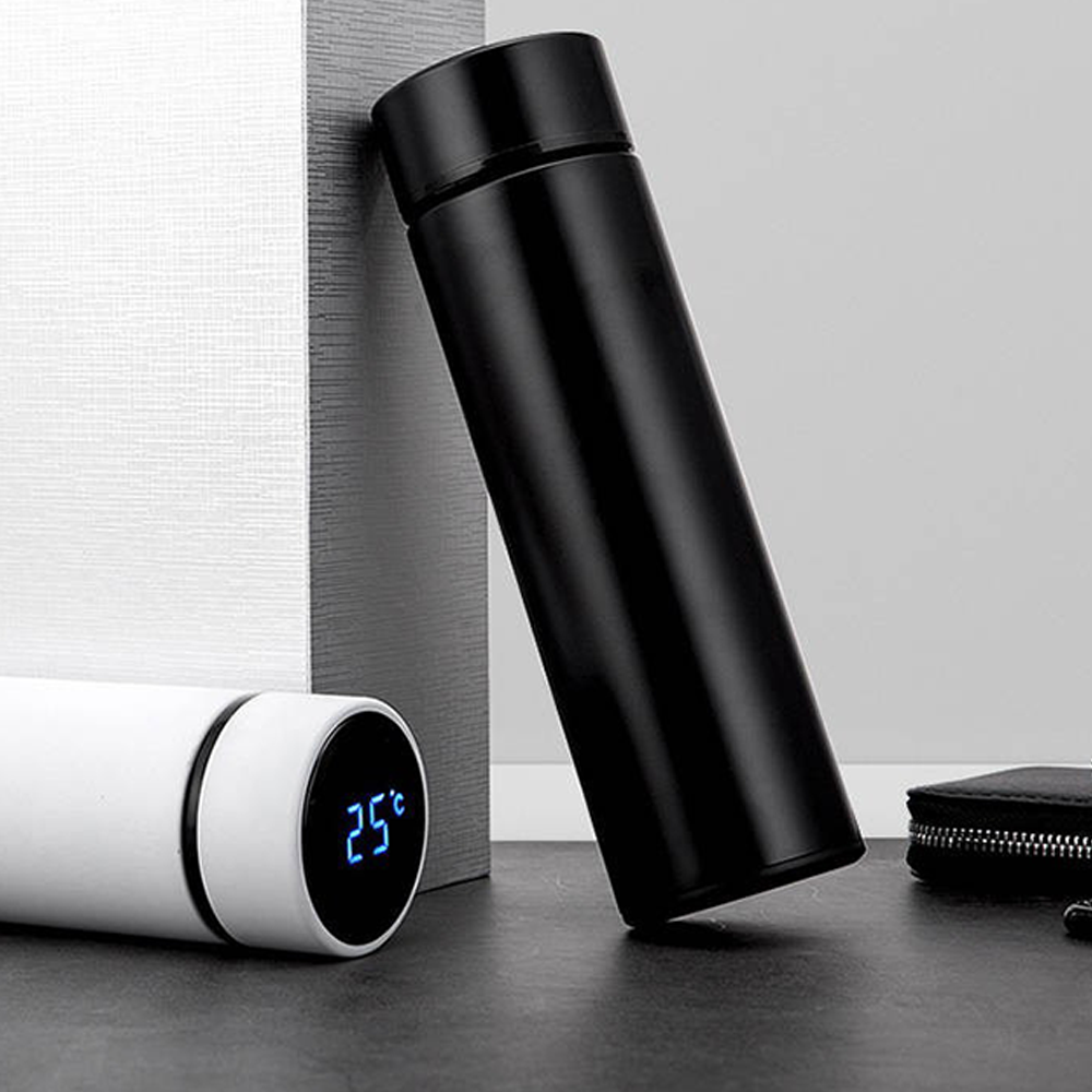  Smart LED Temperature Display Metal Insulation Water Bottle _2