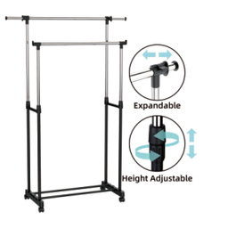  Double Pole Cloth Hanging Rack