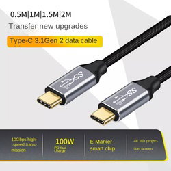  1.0M Type C to Type C Cable For Macbook PD 100W 5A USB 3.1 10Gbps ThunderBolt