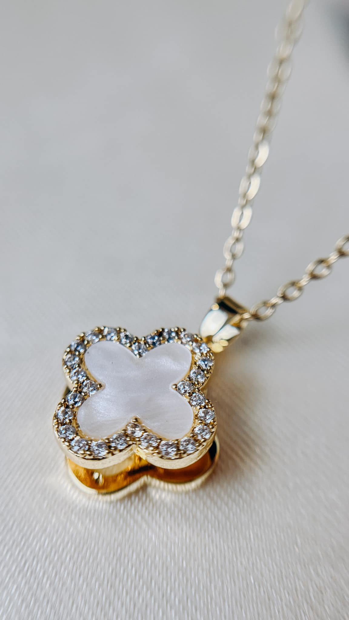 Collier trèfles et strass_5
