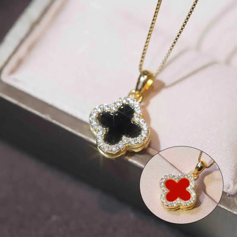 Collier trèfles et strass_10