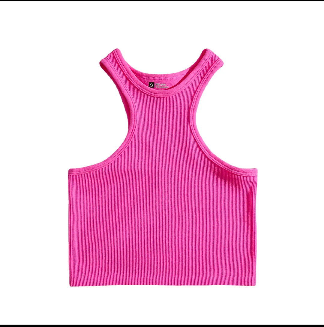 KNIT RIBBED CROP TOP TANK