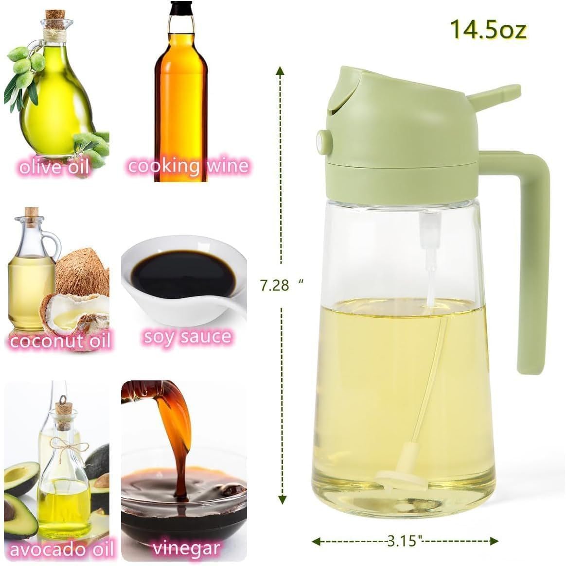 500ml Glass Oil Sprayer Bottle For Cooking & Kitchen_1