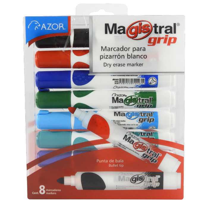 Marcador Para Pizarrón Blanco Magistral 8pza. punta cincel_0