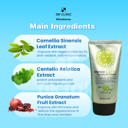 3W Clinic Intensive Green Tea Sunblock Cream 70ml