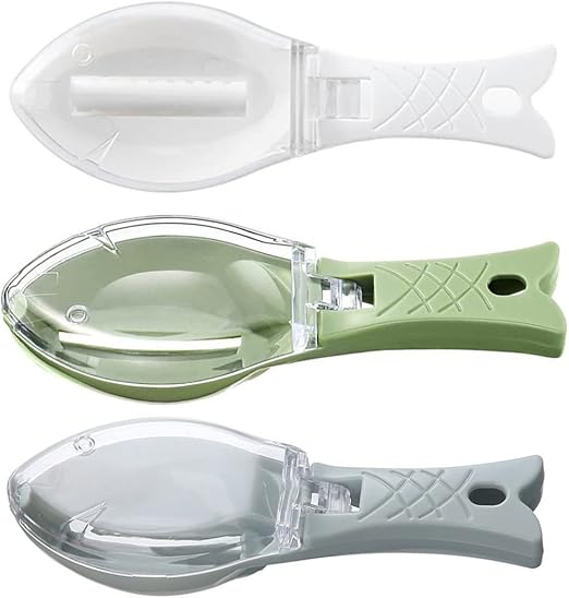 Râpes à écailles de poisson, grattoir avec couvercle transparent, outils de cuisine, écailles de poisson_1