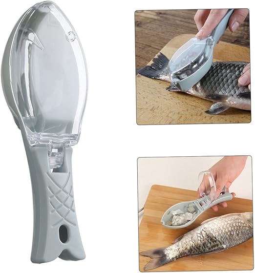 Râpes à écailles de poisson, grattoir avec couvercle transparent, outils de cuisine, écailles de poisson_2