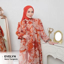 Evelyn Dress Bahan Ceruty Premium Set Hijab