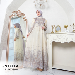 Stella Dress Bahan Ceruty Premium Set Hijab