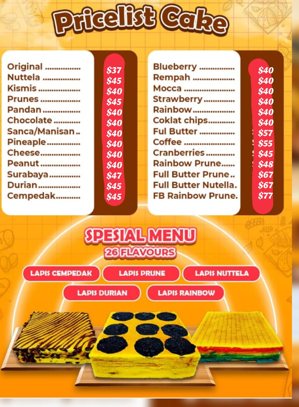 正宗印尼BATAM千层糕 Batam Authentic Layer Cake (1~1.2kg, 20cmX20cm)_0