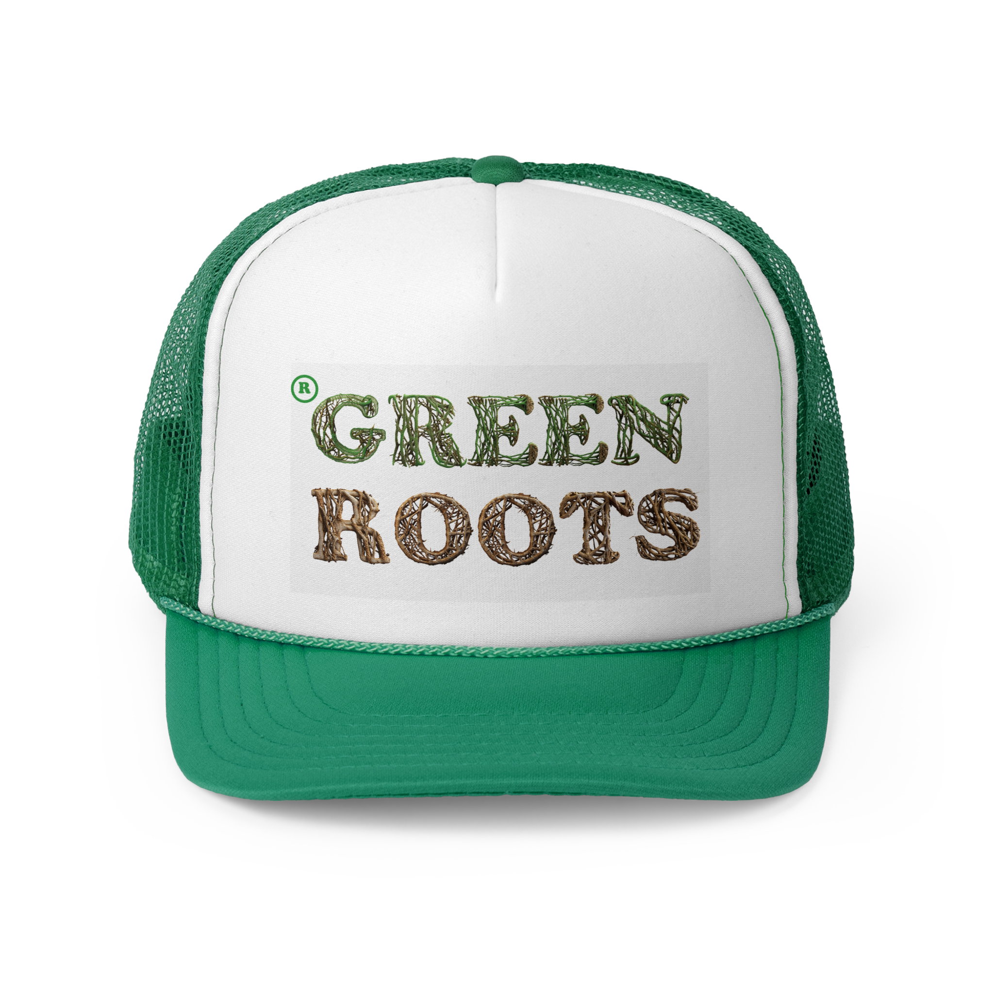 Graphic "GREEN ROOTS"  two tone Trucker _1