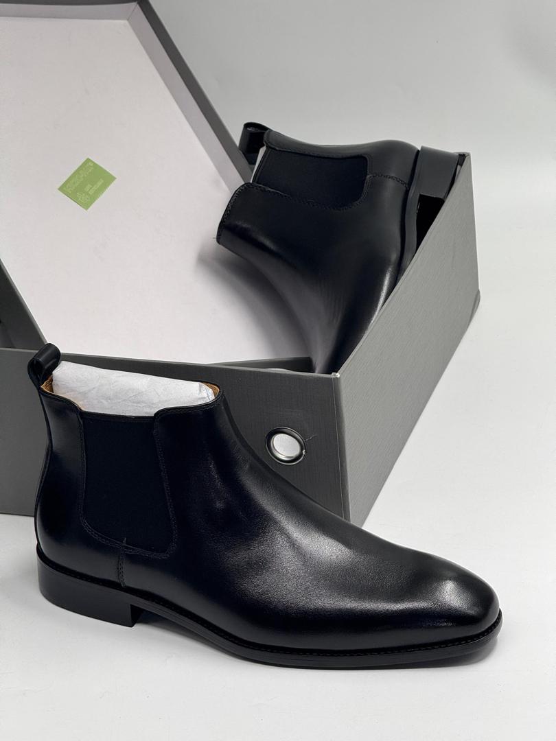 Cie Brogues Chelsea Beveled Waist/Fiddle-back Ankle Boots Leather Sole Men High Quality_4