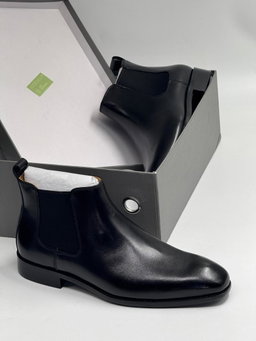 Cie Brogues Chelsea Beveled Waist/Fiddle-back Ankle Boots Leather Sole Men High Quality