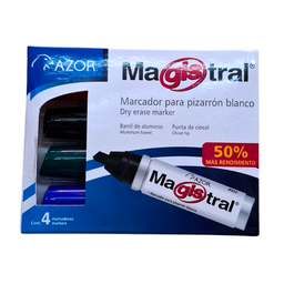 Marcadores Para Pizarron blanco 4pza. (Cuerpo Metálico) Magistral punta cincel