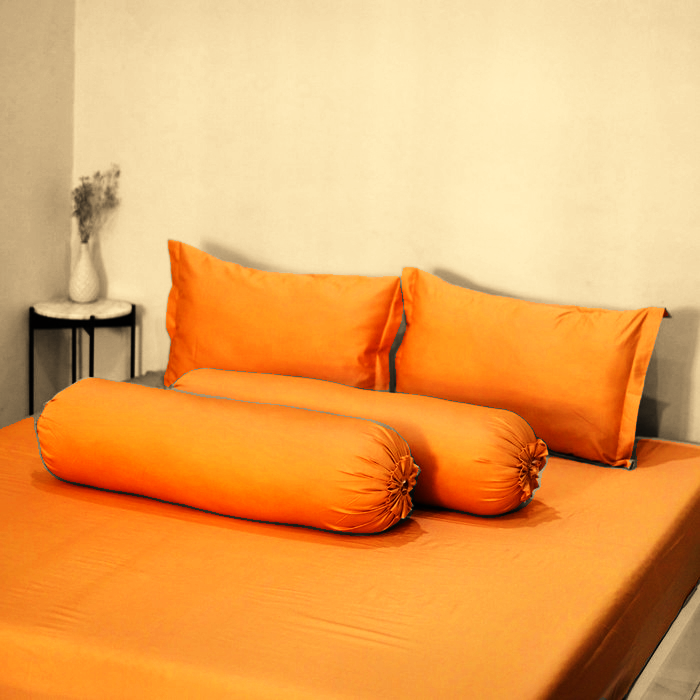 Sleep Buddy Set Sprei Plain Serries Orange Lyocell 60s_0