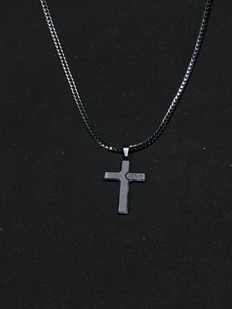 Black Cross Pendant Necklace