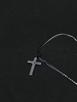  Black Cross Pendant Necklace