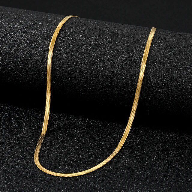 Sleek Gold Plated Snake Chain Necklace