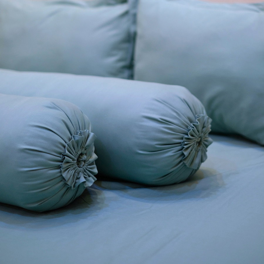 Sleep Buddy Set Sprei Plain Series Turquoise Green Cotton Sateen_2