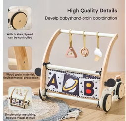 Wooden baby rattle set