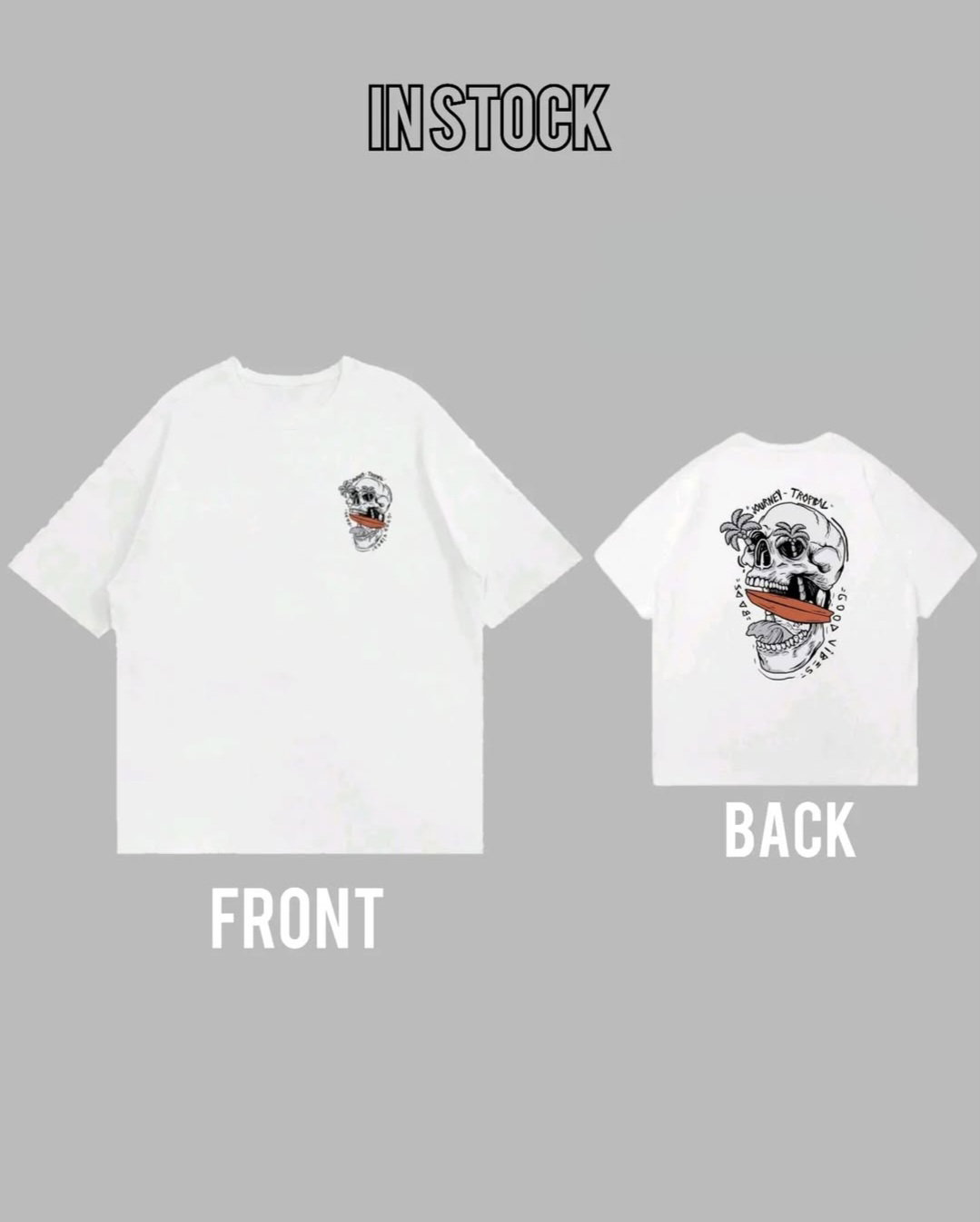 The Men's Letter Skull Printed T-shirt _2