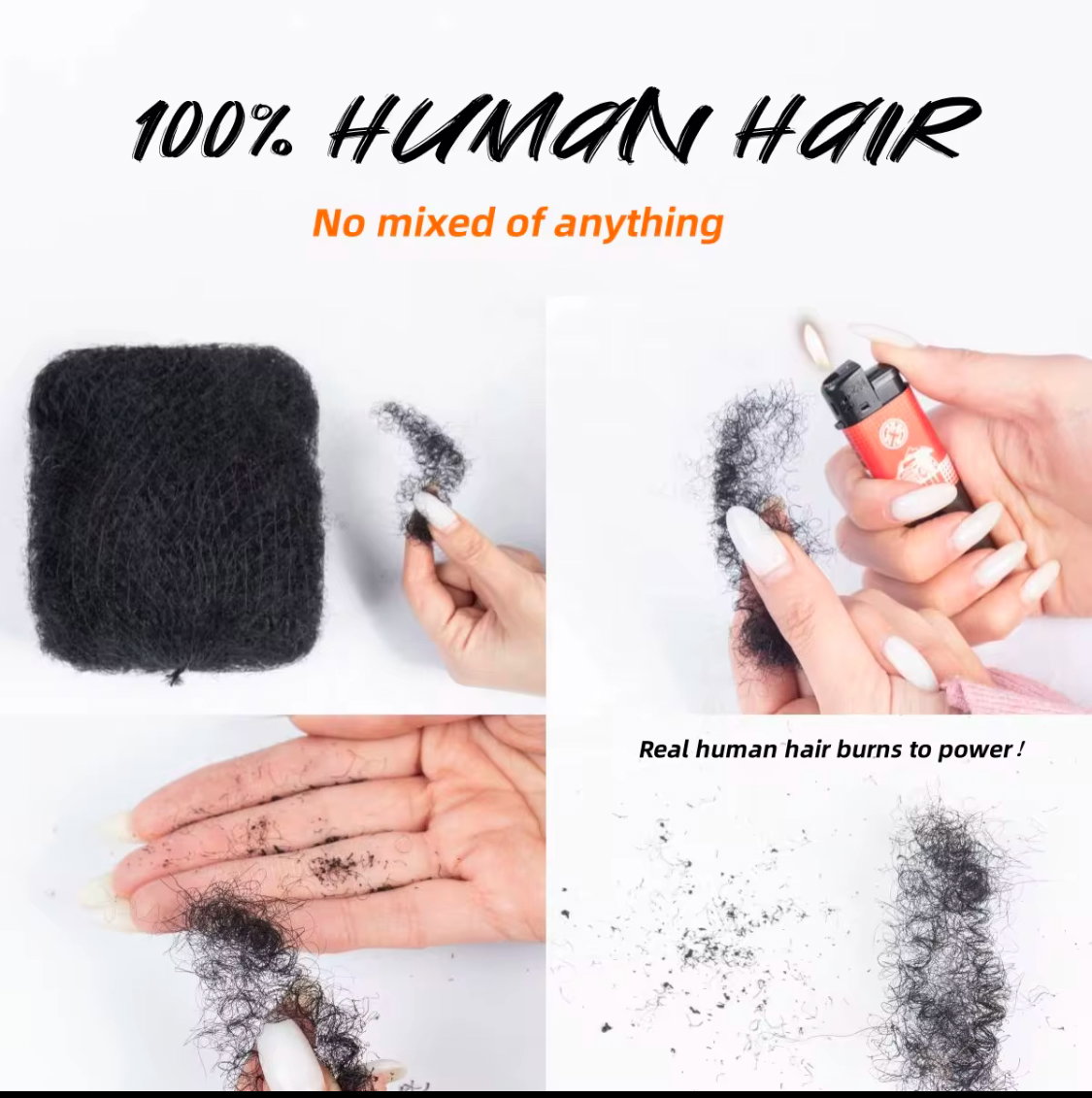 DREADLOCK HUMAN HAIR - soft kinky - 100 gm_2