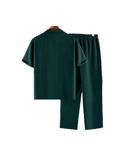 Men's Loose Button-Down Short-Sleeved Shirt And Pants