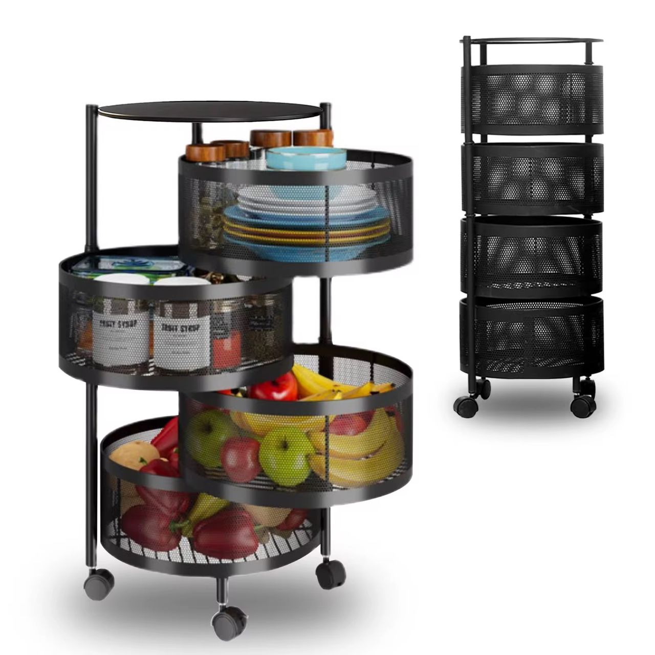 Étagère de rangement avec des roues 4 compartiments idéal pour vos rangements_0