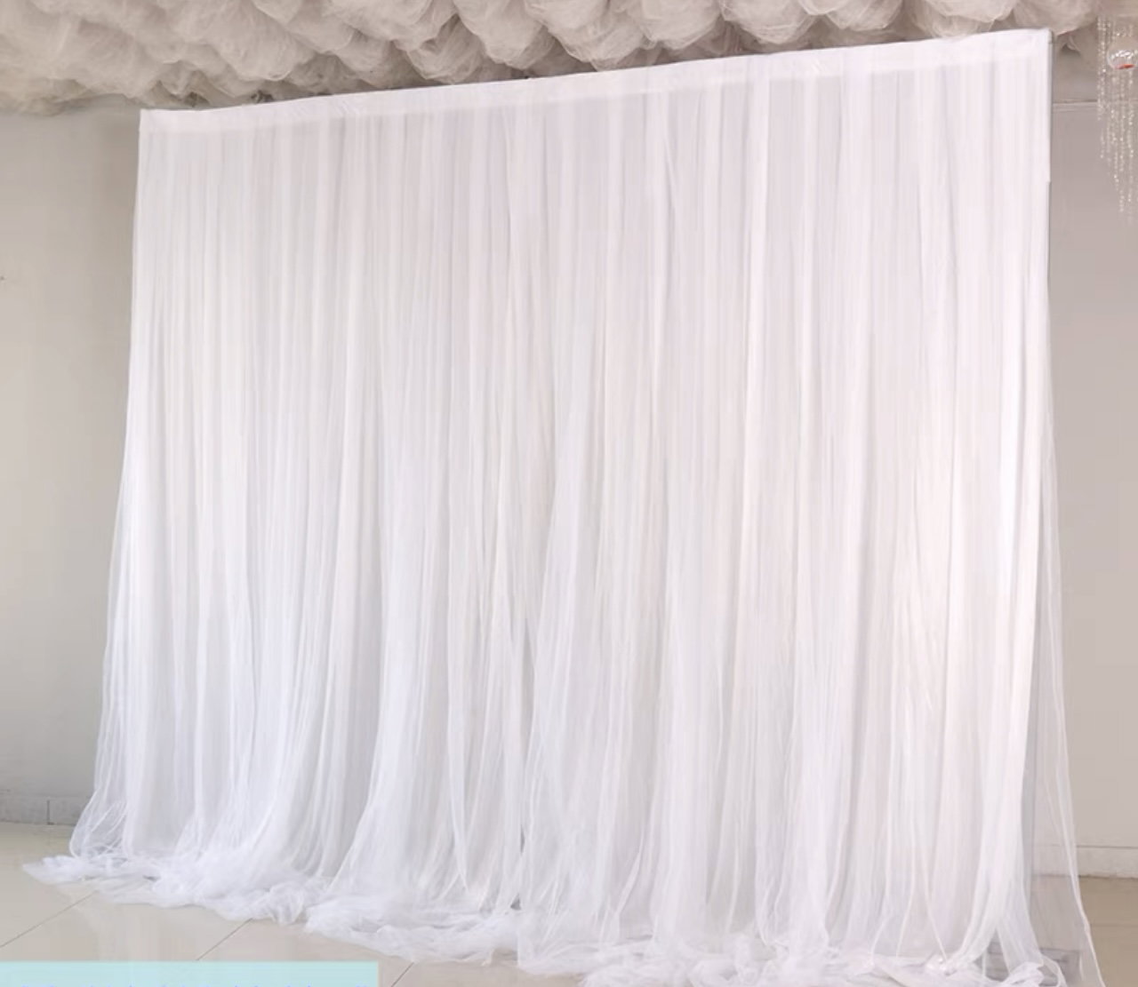 Backdrop Stand Floral decoration , Curtains &LED Lights 💡_9