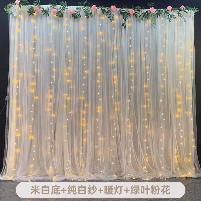 Backdrop Stand Floral decoration , Curtains &LED Lights 💡_10